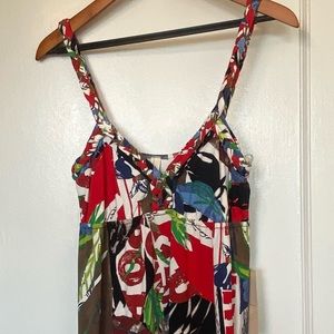 S-Twelve Hawaiian Maxi Dress Tropical Resort Floral Batik Print Flowing NWT